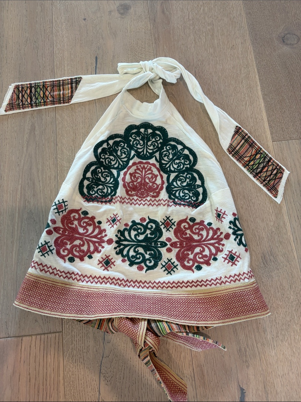 Beautiful embroidered open back halter top